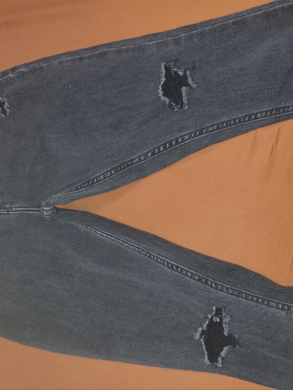 Abercrombie & Fitch Black Skinny Jeans Frayed Hem Size 24/00S